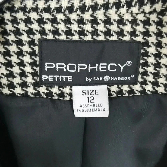 {Prophecy by Sag Harbor} 90s Vintage Women's Houndstooth Wool Blazer - Picture 12 of 15